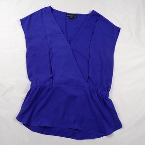 Wrap Chest Sheer Sleeveless Blouse